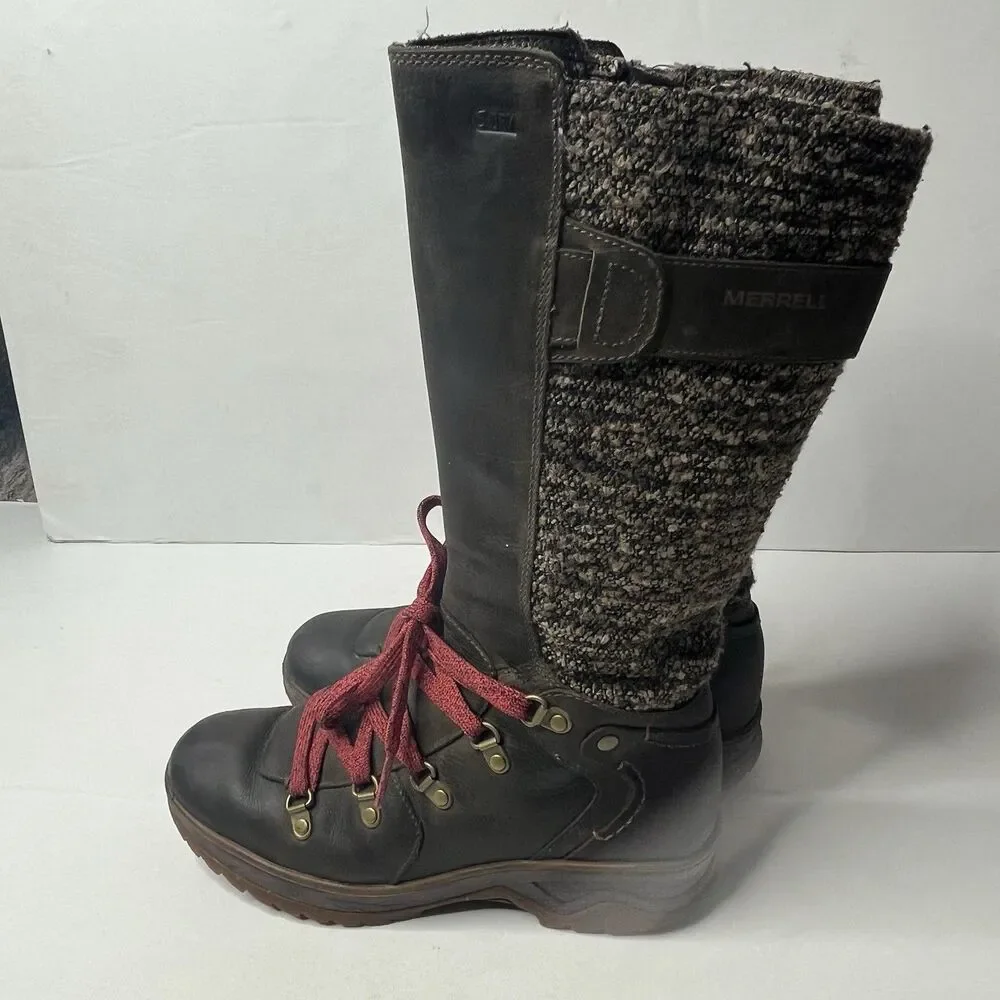 Merrell Bungee Cord Eventyr Cuff Mis Calf Zip UP Boots Women's Size 5.5